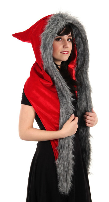 Velvet Fur Lined Red Riding Hood