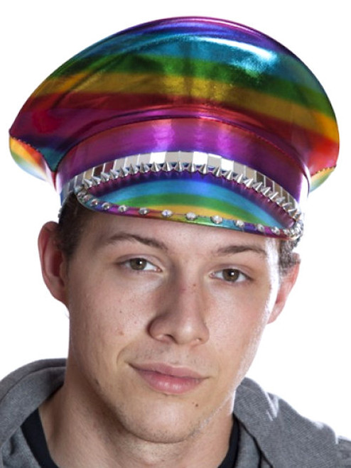 Rainbow Military-Style Festival Hat