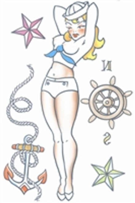 Sailor Pin Up Tat Temporary Tattoos