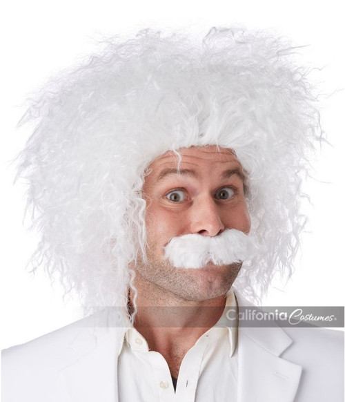 White Einstien Scientist Wig And Moustache