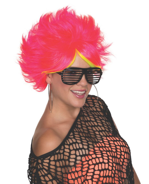 Pink Spiked 80s Pop Wig