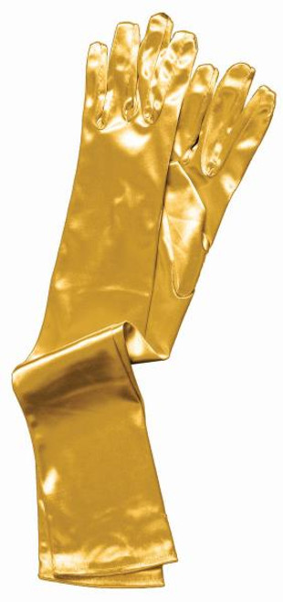 Gold Long Satin Gloves | 20s | Gloves