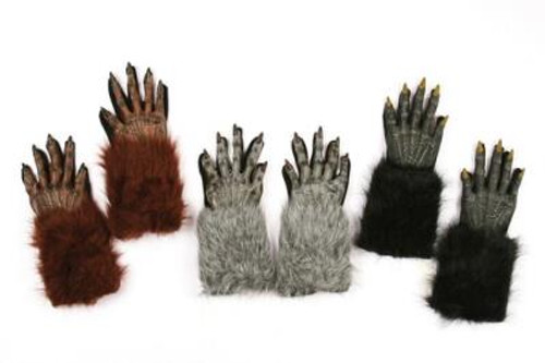 Grey Furry Molded Werewolf Gloves | Halloween Classics