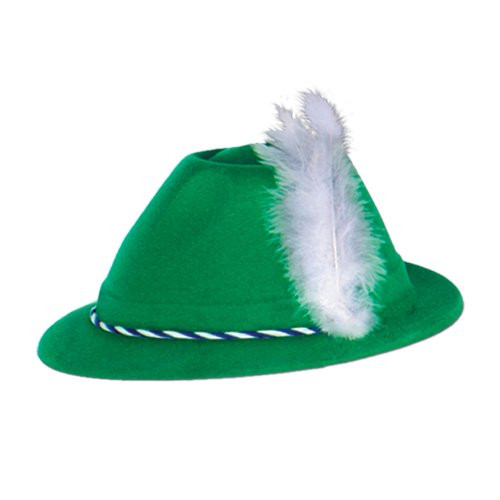 Green Plastic Tryolean Hat | Oktoberfest | Hats & Headpieces