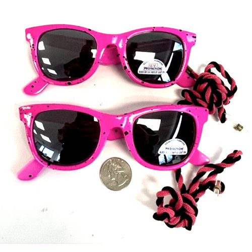 Pink Wayfarers with Cord | 80s | Glasses