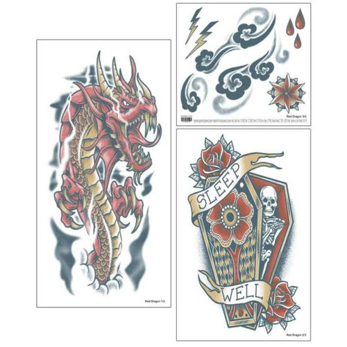 Red Dragon Sleeve | Temporary Tattoo | Makeup