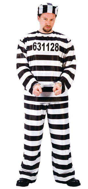 Striped Jailbird Prisoner Children's Costume - The Costume Shoppe