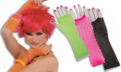 80s Neon Fishnet Fingerless Gloves