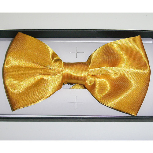 Cheerful Yellow Satin Bow Tie