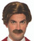 Burgandy Anchorman Wig/Moustache Set