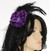 Purple Flower Fascinator with Black Feathers