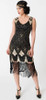 Lina Black & Gold Flapper Dress