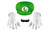 Super Mario Child Size Luigi Hat Moustache & Gloves Kit