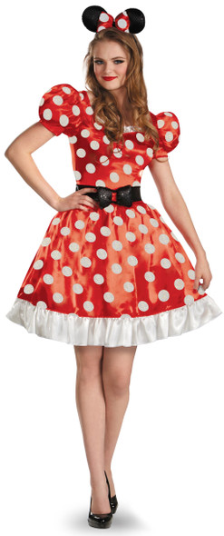 Red Classic Minnie Mouse Ladies Costume