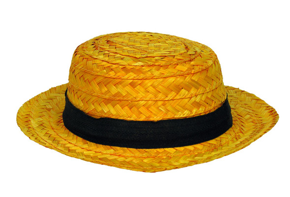 Straw Boater Skimmer Hat