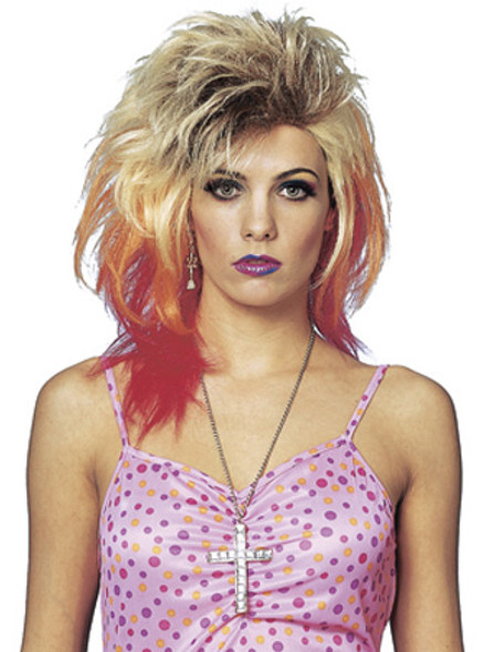 Glam-Rock 80s Multi Coloured Wig