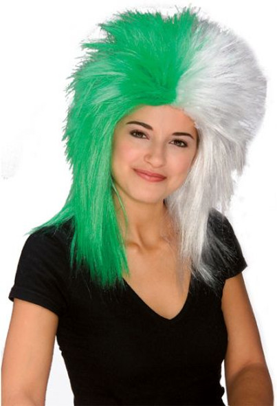 Green & White Sports Fanatix Wig