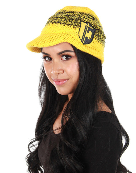 Harry Potter Licensed Huffelpuff Knit Brim Cap at The Costume Shoppe