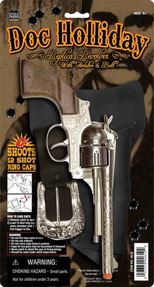 Doc Holiday Metal Gun & Holster - At The Costume Shoppe