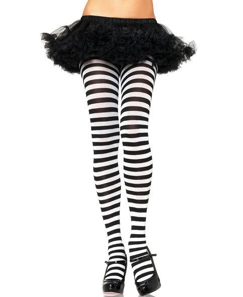 Black & White Striped Tights