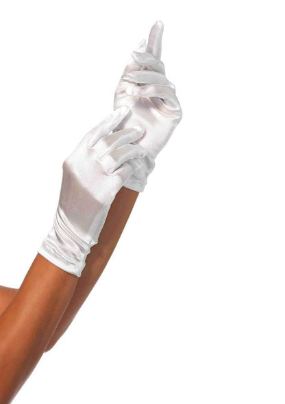 Satin Wrist Length Gloves White | 20s | Gloves