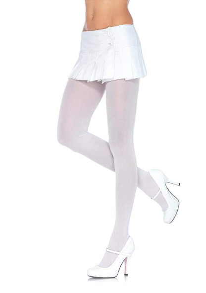 Plus Size Nylon Spandex Tights - White at the Costume Shoppe