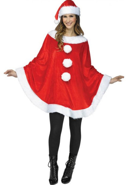 Adults Fun Santa Plush Poncho