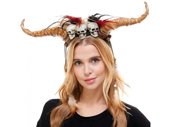Voodoo Skull Horns Headband | Fantasy | Hats and Headpieces