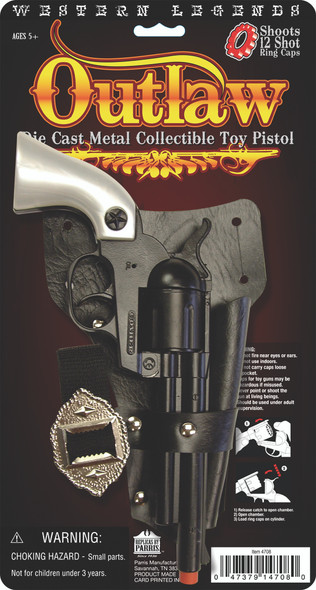Western Outlaw Gun & Holster | Cap Gun | Props & Play Weapons