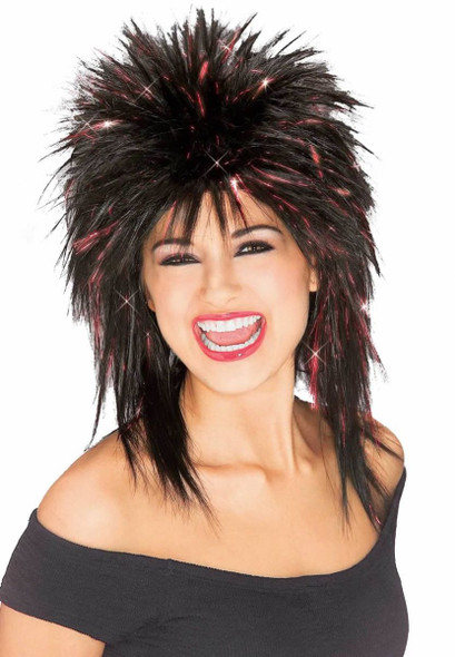 80s Glam Superstar Wig w/Tinsel