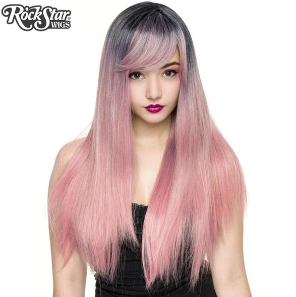 Rockstar Bella Dark Root Milkshake Pink Wig