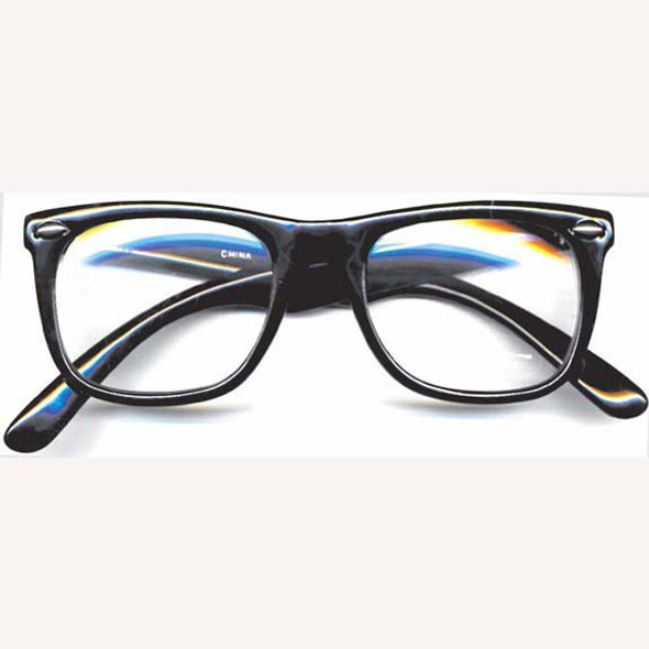 Clear Lens Shiny Black Wayfarer Style Glasses Costume Pieces & Kits