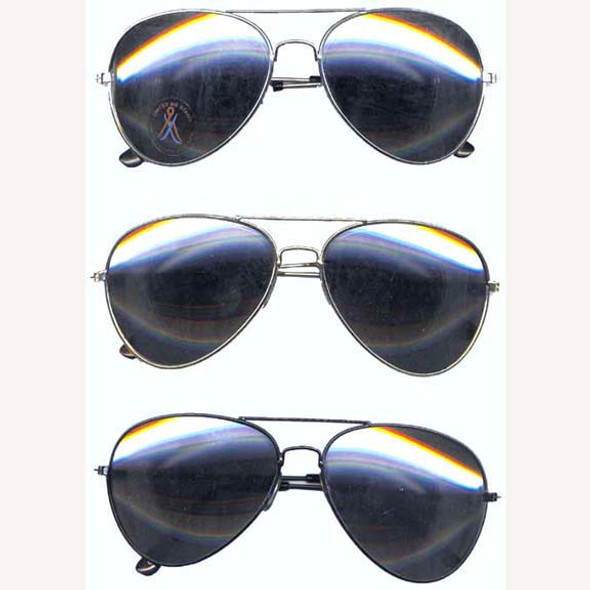 Silver Frame Mirrored Aviators | Glasses