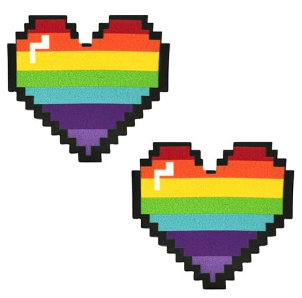 Pixelated Pride Heart | Festival and Entertainment | Nipple Pasties