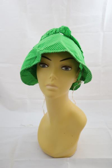 Bonnet Green Polka Dots | Prairie and Frontier | Hats and Headpieces