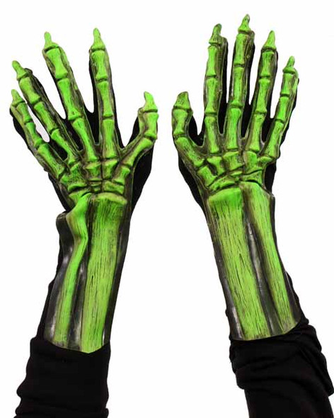 Green Glow in the Dark Skeleton Gloves | Skeletons | Costume Pieces & Kits
