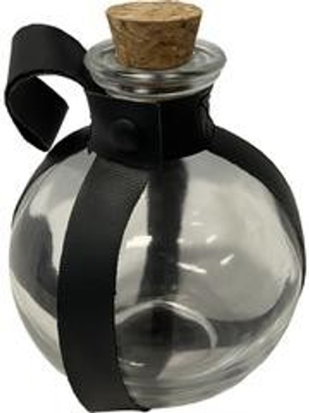 Glass Potion Bottle with Black Strap | Witches Wizards Steampunk | Accessories