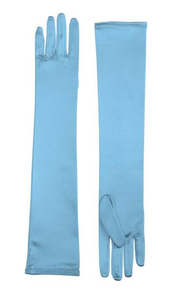 Blue Long Satin Gloves | 20s | Gloves