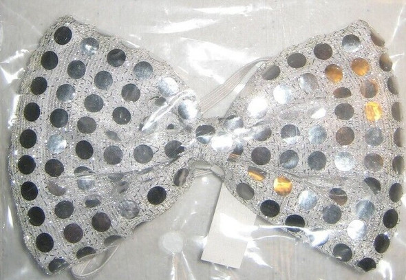 Silver Sequin Bow Tie | 20s | Costume Pieces and Kits