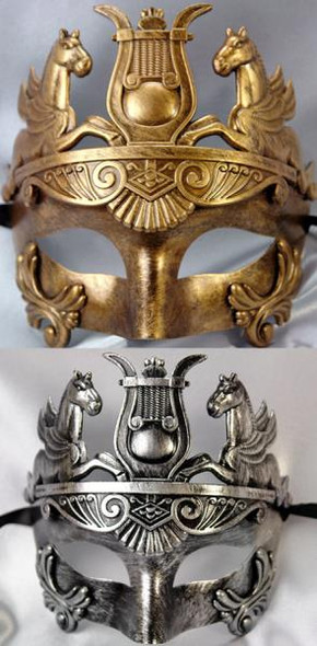 Pegasus Mask Silver Harp | Formal Wear | Masquerade Masks