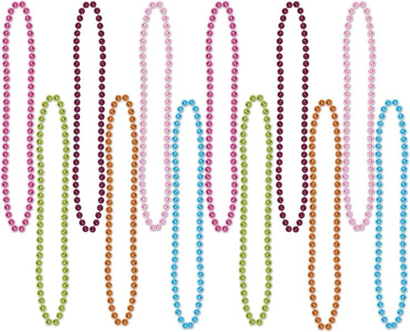 Multicolour 12 Pack Party Beads | Mardi Gras and Festivals | Accessories