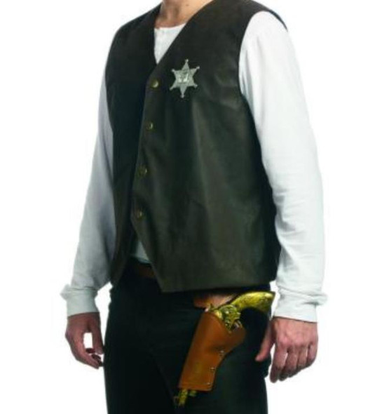 Western Cowboy Set Brown | Gold Gun with Holster and Badge | Costume Accessories