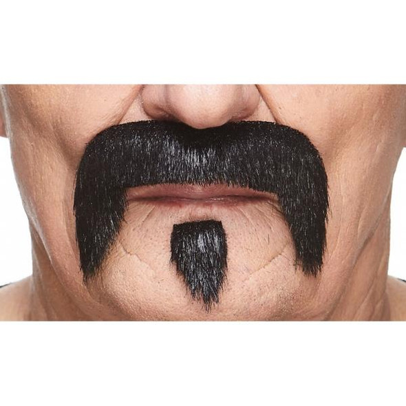 Biker Moustache and Soul Patch | Shiny Black | Makeup and Facial Hair