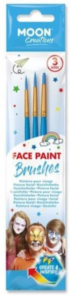Blue Face Paint Brushes 3pk | Festivals | Makeup