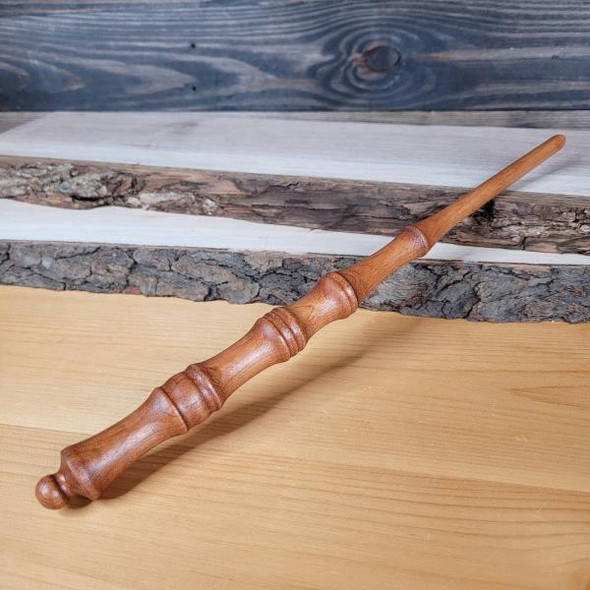 Cherry Wood Wand 12in | American Walnut Stain | Hand Crafted Wood Wands