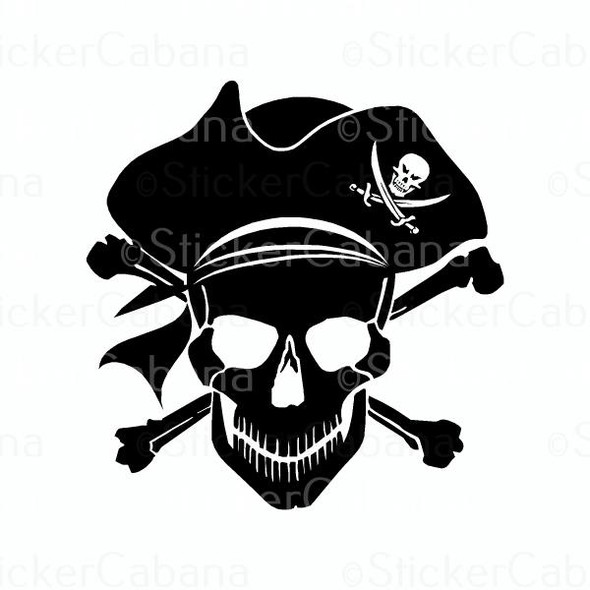 Skull Crossbones Pirate | Sticker Cabana | Vinyl Stickers