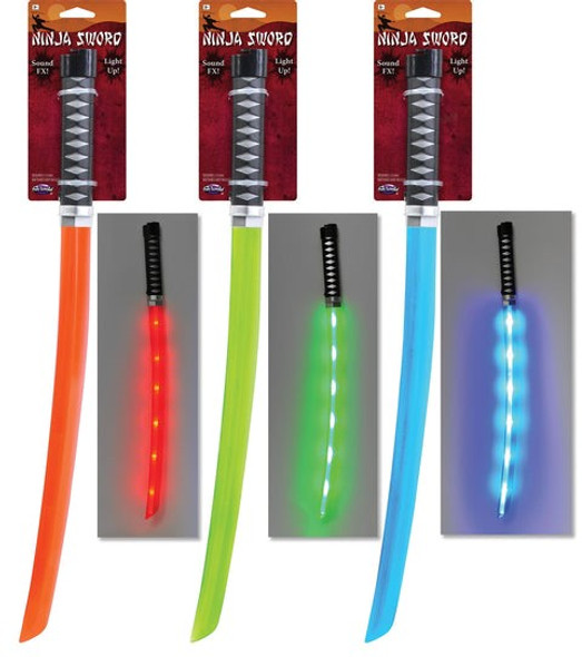 Green Cyber Light Up Ninja Sword with Sound | Katanas | Props and Play Weapons