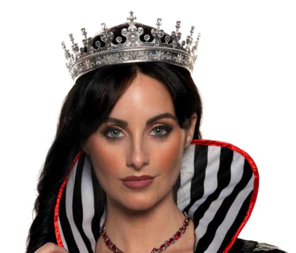 Silver Metal Heart Detail Queen Crown | Fantasy | Crowns and Tiaras