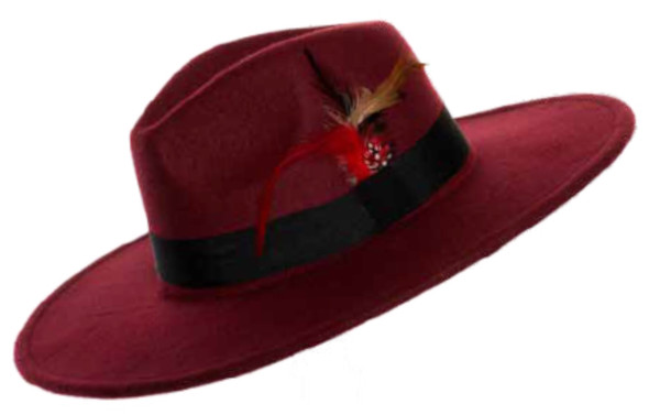 70s Wide Brim Burgundy Pimp Hat | 1970s | Hats and Headpieces