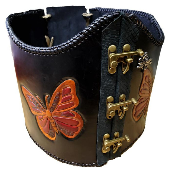 Butterfly Design Leather Corset | Medieval | Artisans